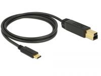 DeLOCK 83675 USB-kabel 1 m USB 3.2 Gen 2 (3.1 Gen 2) USB C USB B Zwart - thumbnail