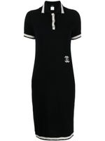 CHANEL Pre-Owned robe-polo en cachemire à logo CC (2004) - Noir