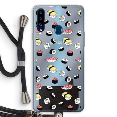 Sushi time: Samsung Galaxy A20s Transparant Hoesje met koord