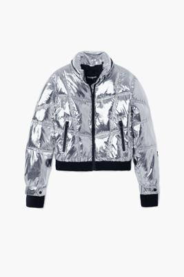 Metallic jas met capuchon - BLACK - S