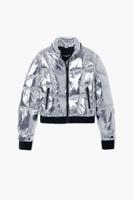 Metallic jas met capuchon - BLACK - S