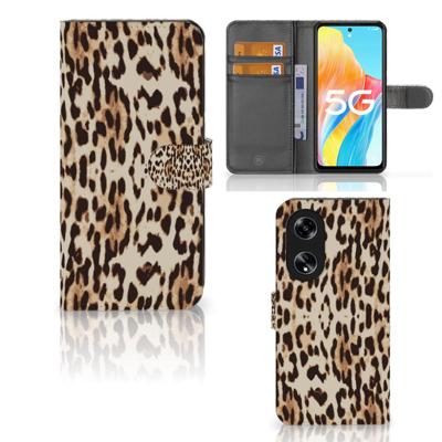OPPO Reno8 T 5G | Telefoonhoesje | Met pasjeshouder | Leopard