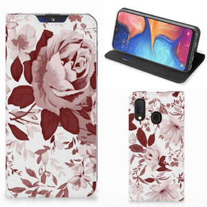 Bookcase Samsung Galaxy A20e Watercolor Flowers