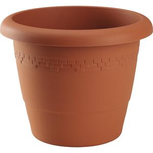 Hega Hogar Bloempot/plantenpot - terra cotta - rond - kunststof - D35 x H29 cm - Buiten gebruik