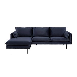 Sunny bank 2 personen met chaise longue, naar links gericht donkerblauw.