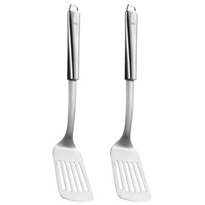 5Five Keukengerei bakspatel/bakspaan - 2x - zilver rvs - 34 cm