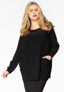 Yoek Shirt met zakken | Zwart | Maat 46/48