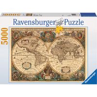 Antieke wereldkaart puzzel, 5000 stukjes