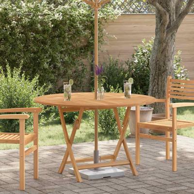 Tuintafel inklapbaar Ø 110x75 cm massief teakhout