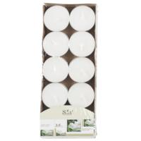 Arti Casa Geurtheelichtjes - 10x stuks - jasmijn - wit - was/paraffine - 3,5 uur