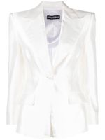 Dolce & Gabbana blazer boutonné à revers pointus - Blanc