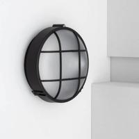 Buitenlamp rond zwart &apos;Hubo&apos; E27 fitting modern 22 cm IP44