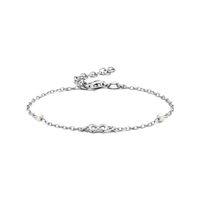 Armband Infinity zilver-synth. parel 1,6 mm 16-19 cm