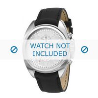Armani horlogeband AR5911 Leder Zwart 22mm + zwart stiksel