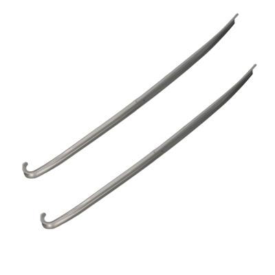 Schoenlepel - 2x - lang - kunststof - grijs - 77 cm - schoentrekker