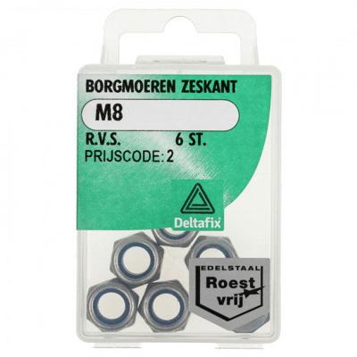 Borgmoeren zeskant m10 rvs 4st - Deltafix