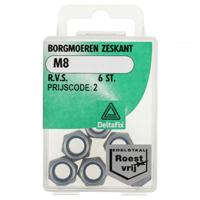 Borgmoeren zeskant m10 rvs 4st - Deltafix