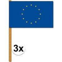3x Luxe zwaaivlaggen Europa