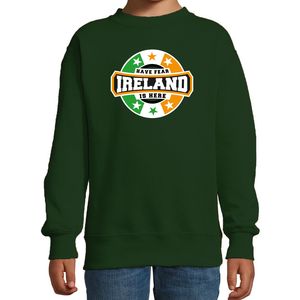 Have fear Ireland is here / Ierland supporter sweater groen voor kids