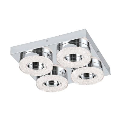 Eglo Led plafondlampFradelo 4x4w - 3000K - 28cm chroom met kristal - 95664