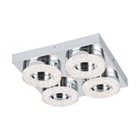 Eglo Led plafondlampFradelo 4x4w - 3000K - 28cm chroom met kristal - 95664 Eglo Led plafondlampFradelo 4x4w - 3000K - 28cm chroom met kristal - 95664