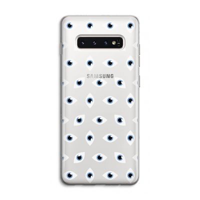 Eyes pattern: Samsung Galaxy S10 4G Transparant Hoesje
