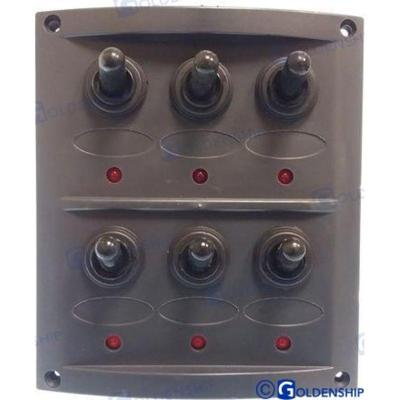 Panel interruptores intemperie GS11181 - PANEL 6 INTERRUPTORES C/LUZ