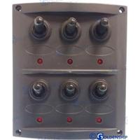 Panel interruptores intemperie GS11181 - PANEL 6 INTERRUPTORES C/LUZ