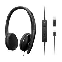 Lenovo Headset On Ear headset Kabel Zwart Ruisonderdrukking (microfoon)