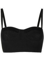 Alexander McQueen brassière en maille nervurée - Noir