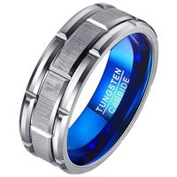 Wolfraam heren ring Horizontale Groeven