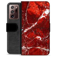 Samsung Galaxy Note20 Ultra Premium Portemonnee Hoesje - Rood Marmer