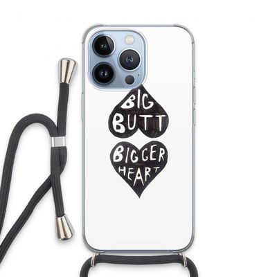 Big butt bigger heart: iPhone 13 Pro Transparant Hoesje met koord