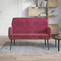 Bankje 108x79x79 cm fluweel wijnrood