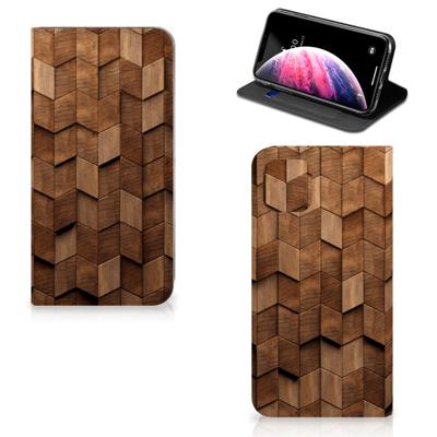 Book Wallet Case voor Apple iPhone 11 Pro Max Wooden Cubes Book Wallet Case voor Apple iPhone 11 Pro Max Wooden Cubes