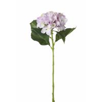 Kunstbloem Hortensia tak - lila paars - 51 cm - losse steel - Kunst zijdebloemen   -