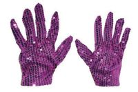 Handschoenen Paars Pailletten