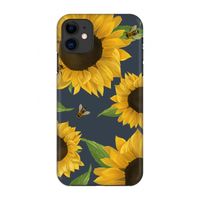 Sunflower and bees: Volledig geprint iPhone 11 Hoesje