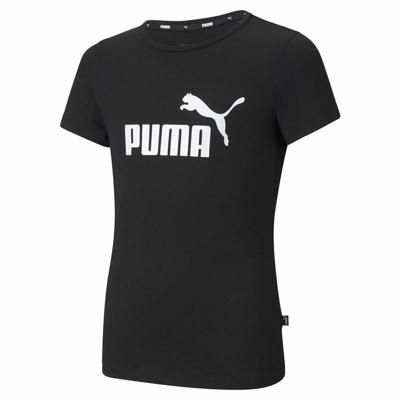 T-Shirt met Korte Mouwen voor kinderen Puma Ess Logo G Zwart - Maat: 7-8 jaar