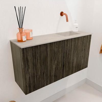 Toiletmeubel Mondiaz Joya Dlux | 80 cm | Meubelkleur Shadow | Faye wastafel Opalo Wasbak Rechts | Zonder kraangat(en)