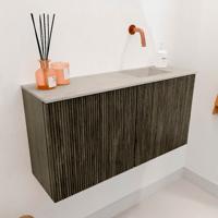 Toiletmeubel Mondiaz Joya Dlux | 80 cm | Meubelkleur Shadow | Faye wastafel Opalo Wasbak Rechts | Zonder kraangat(en)