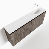 Toiletmeubel Mondiaz Ture | 120 cm | Meubelkleur Dark brown | Eden wastafel Talc Rechts | Zonder kraangat Toiletmeubel Mondiaz Ture | 120 cm | Meubelkleur Dark brown | Eden wastafel Talc Rechts | Zonder kraangat