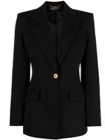 Versace blazer en laine à simple boutonnage - Noir