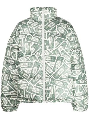 VETEMENTS doudoune à imprimé Million Dollar - Vert