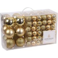 Kerstballen set - 94 delig - kunststof - goud - kerstboomversiering - thumbnail