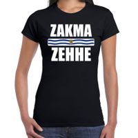 Zakma zehhe met vlag Zeeland t-shirts Zeeuws dialect zwart voor dames - thumbnail