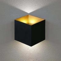 Wandlamp vierkant zwart goud &apos;Square&apos; led lamp 10W modern IP44
