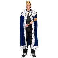 Blauwe koning cape/mantel voor volwassenen - thumbnail
