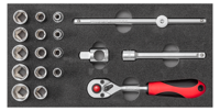 Gedore Dopsleutelset 3/8" | in 1/3 CT-module | 6-19 mm | 18-dlg. - R22150020