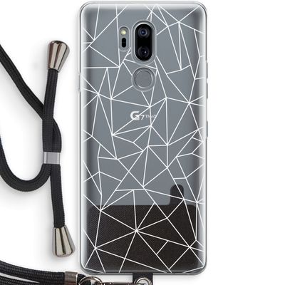 Geometrische lijnen wit: LG G7 Thinq Transparant Hoesje met koord
